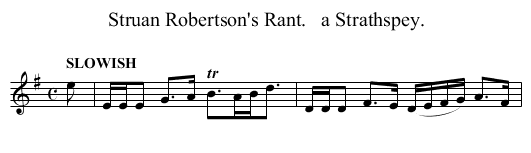 Struan Robertson's Rant.   a Strathspey. - staff notation