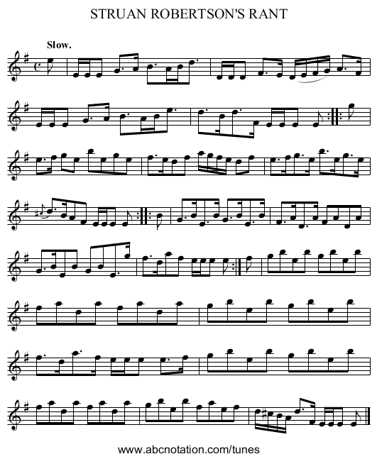 STRUAN ROBERTSON'S RANT - staff notation