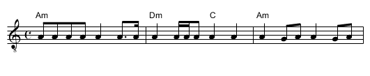 Strum Notation Experiment - staff notation