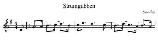 Strumgubben - staff notation