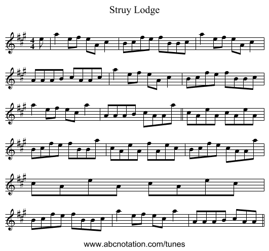 Struy Lodge - staff notation