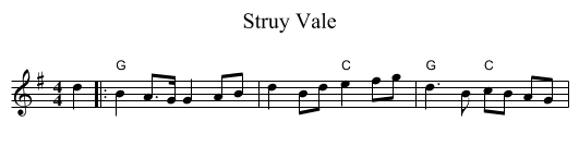 Struy Vale - staff notation