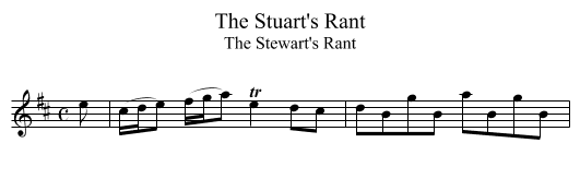 Stuart's Rant, The - staff notation