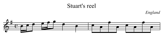 Stuart's reel - staff notation