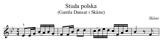 Studa polska - staff notation