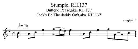 Stumpie. RH.137 - staff notation