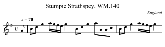 Stumpie Strathspey. WM.140 - staff notation