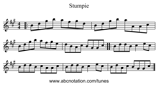 Stumpie - staff notation