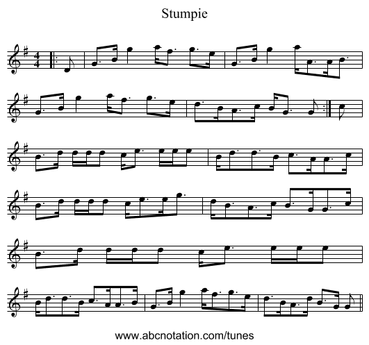 Stumpie - staff notation