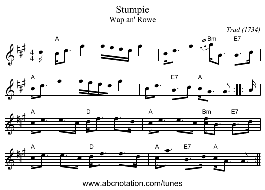 Stumpie - staff notation