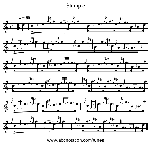 Stumpie - staff notation