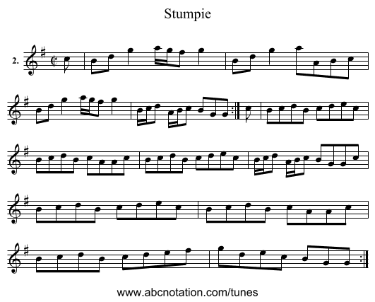Stumpie - staff notation