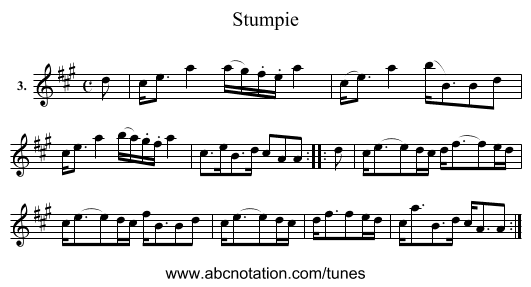 Stumpie - staff notation