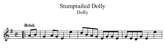 Stumptailed Dolly - staff notation