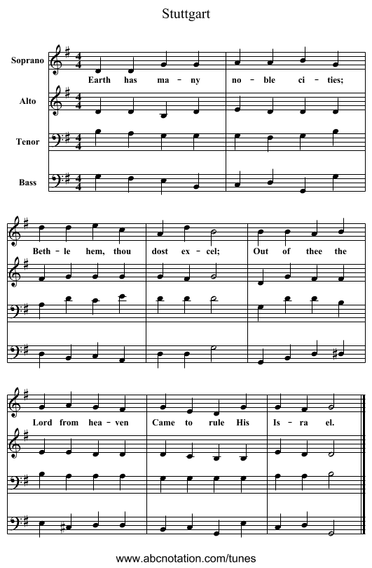 Stuttgart - staff notation