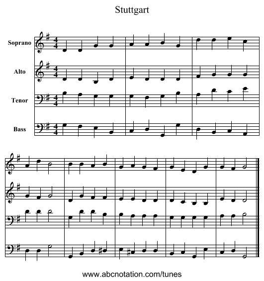 Stuttgart - staff notation