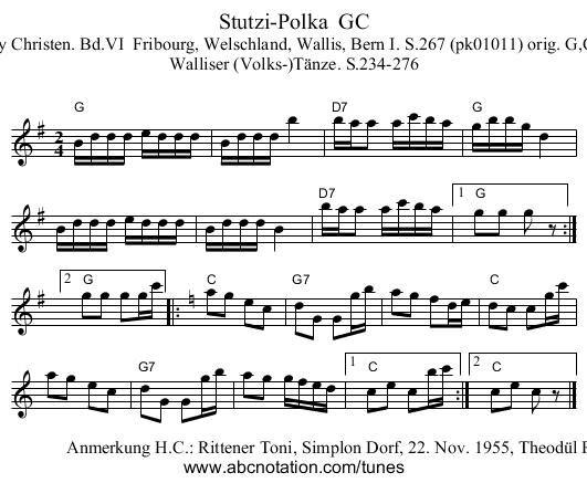 Stutzi-Polka  GC - staff notation
