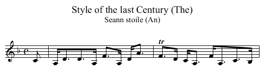 Style of the last Century (The) - staff notation