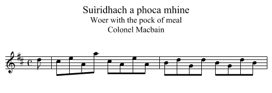 Su\354ridhach a phoca mhine - staff notation