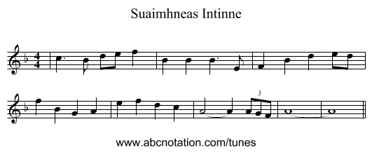 Suaimhneas Intinne - staff notation