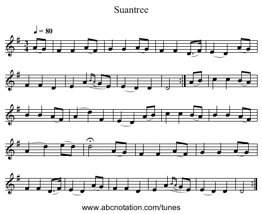 Suantree - staff notation