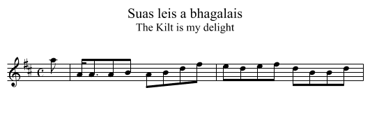 Suas leis a bhagalais - staff notation