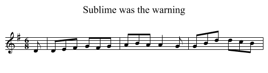 Sublime was the warning - staff notation