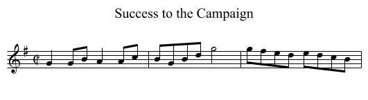 Success to the Campaign - staff notation
