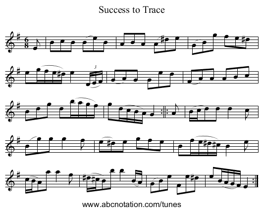 Success to Trace - staff notation