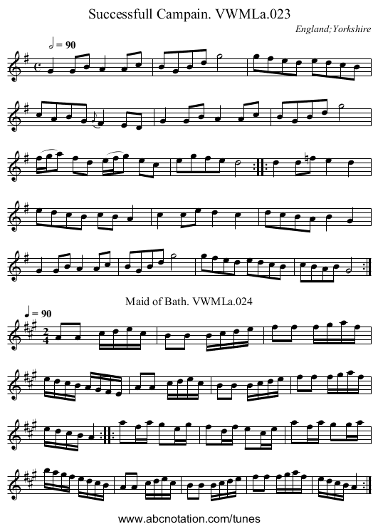 Successfull Campain. VWMLa.023 - staff notation