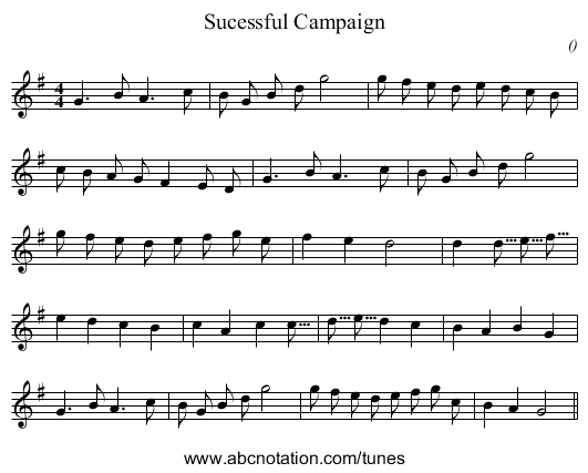 Sucessful Campaign - staff notation
