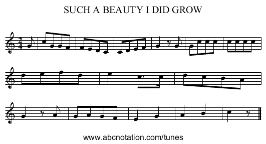 SUCH A BEAUTY I DID GROW - staff notation