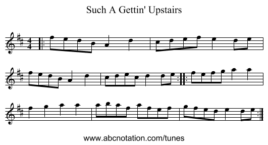 Such A Gettin' Upstairs - staff notation