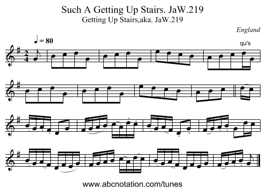 Such A Getting Up Stairs. JaW.219 - staff notation