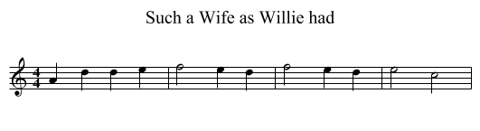 Such a Wife as Willie had - staff notation