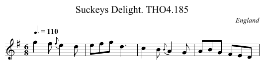 Suckeys Delight. THO4.185 - staff notation