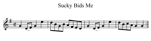 Sucky Bids Me - staff notation