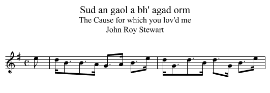 Sud an gaol a bh' agad orm - staff notation