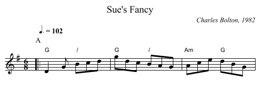 Sue's Fancy - staff notation