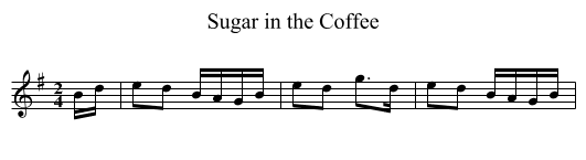 Sugar in the Coffee - staff notation