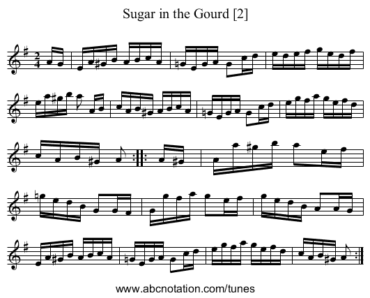 Sugar in the Gourd [2] - staff notation