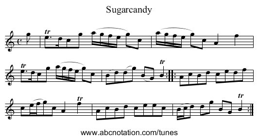 Sugarcandy - staff notation