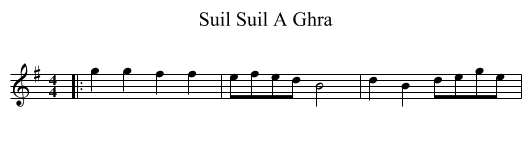 Suil Suil A Ghra - staff notation
