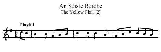 Súiste Buidhe, An - staff notation