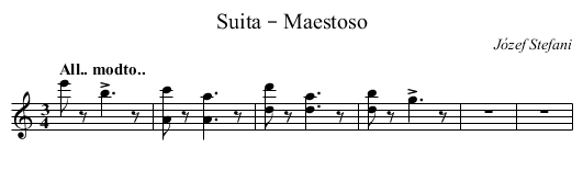 Suita – Maestoso - staff notation
