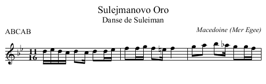 Sulejmanovo Oro - staff notation