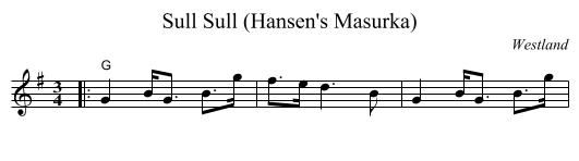 Sull Sull (Hansen's Masurka) - staff notation