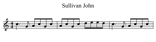 Sullivan John - staff notation