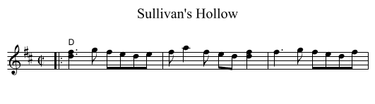 Sullivan's Hollow - staff notation