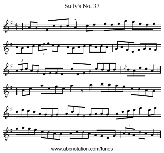 Sully's No. 37 - staff notation